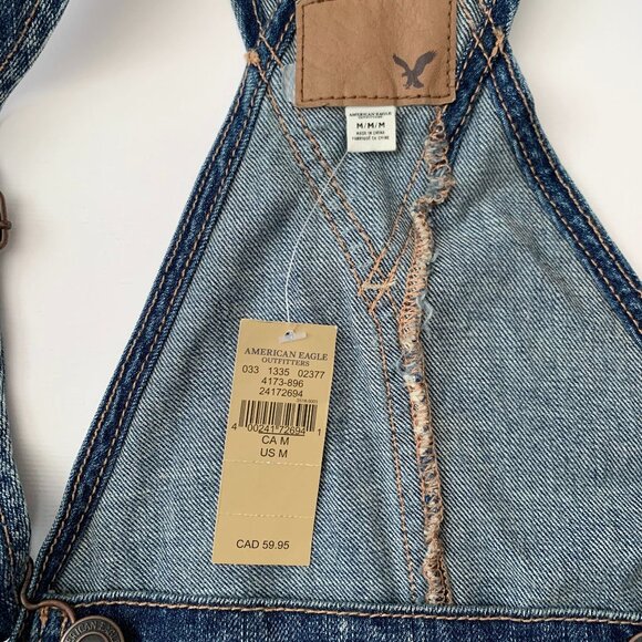 American Eagle Distressed Shorts Shorteralls Overalls Cowgirl Farmer’s Market - Picture 7 of 11